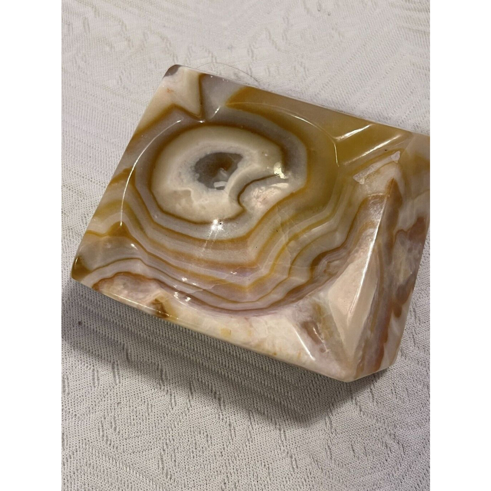 Brown And White Marble Home Ashtray - Picture 2 of 8